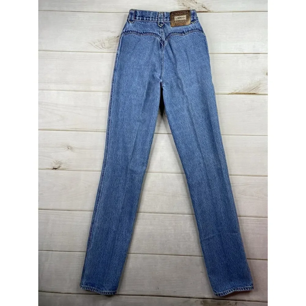 Vintage Lawman Jeans Womens Jr 3 Western Denim High Rise 35” Inseam Bareback
